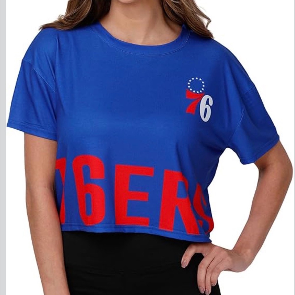 FOCO NBA Womens NBA, Philadelphia 76ers Womens Crop Top, XL